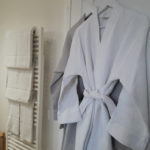 Bathroom of guest room Earth with soft towels and honeycomb bathrobes