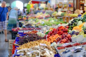 produits locaux au marché d'Auvillar